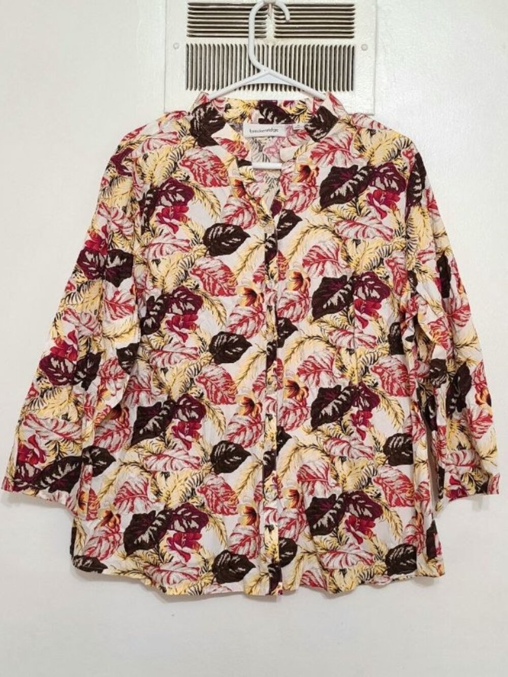 Tropical Leaf Button‑Up Shirt